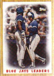 1987 Topps Baseball Cards      106     Blue Jays Team#{(George Bell and#{Jesse Barfield)